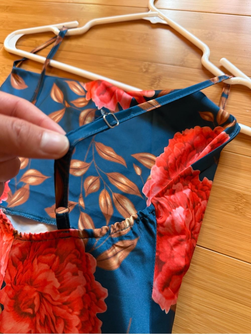 Floral Mini Dress - Blue, Red & Rust - Picture 8 of 8